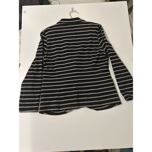 Garnet Hill relaxed button blazer 12 casual black - Picture 9 of 12